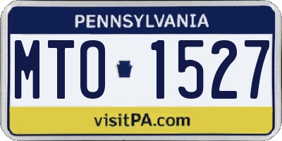PA license plate MTO1527