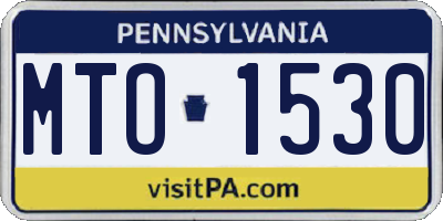 PA license plate MTO1530