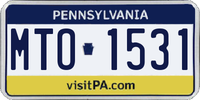 PA license plate MTO1531