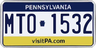 PA license plate MTO1532