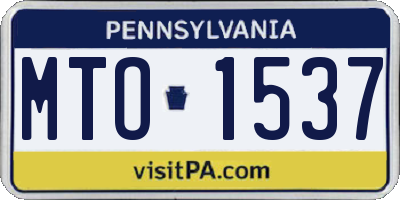PA license plate MTO1537