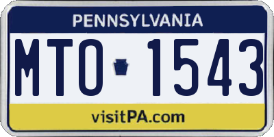 PA license plate MTO1543