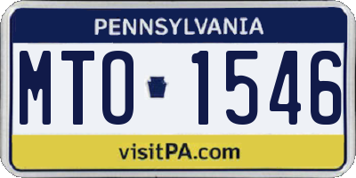 PA license plate MTO1546