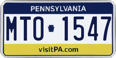 PA license plate MTO1547