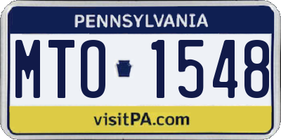 PA license plate MTO1548