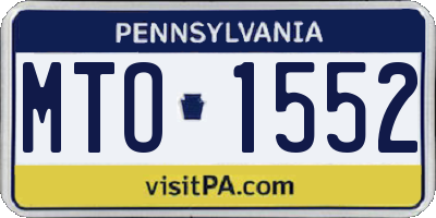 PA license plate MTO1552