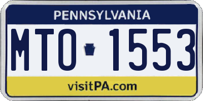 PA license plate MTO1553