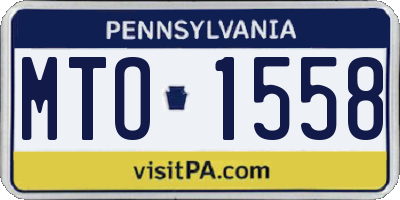 PA license plate MTO1558