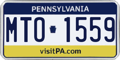 PA license plate MTO1559