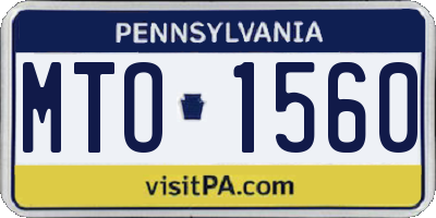 PA license plate MTO1560