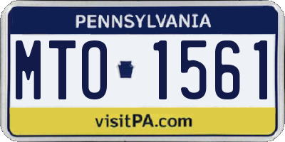 PA license plate MTO1561