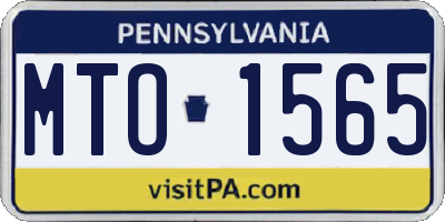 PA license plate MTO1565