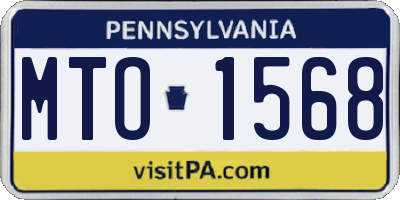 PA license plate MTO1568