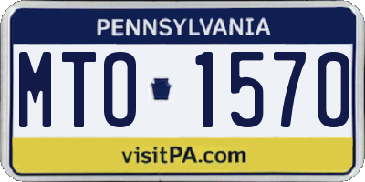 PA license plate MTO1570