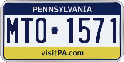 PA license plate MTO1571