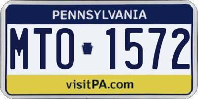 PA license plate MTO1572