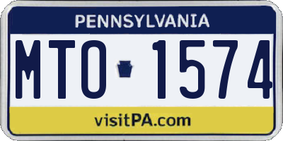 PA license plate MTO1574