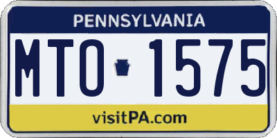 PA license plate MTO1575