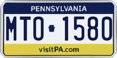 PA license plate MTO1580