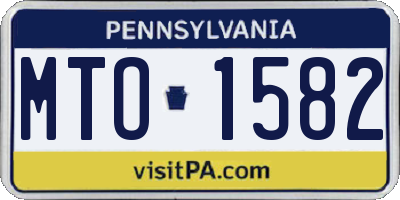 PA license plate MTO1582