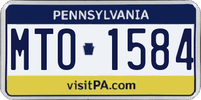 PA license plate MTO1584