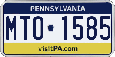 PA license plate MTO1585