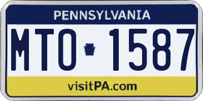 PA license plate MTO1587