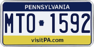 PA license plate MTO1592