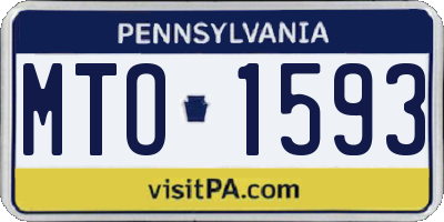 PA license plate MTO1593