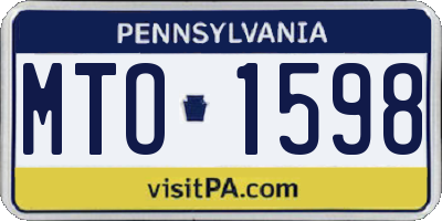 PA license plate MTO1598