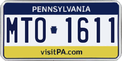 PA license plate MTO1611