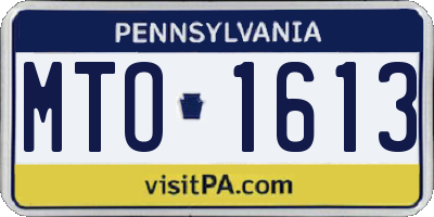 PA license plate MTO1613