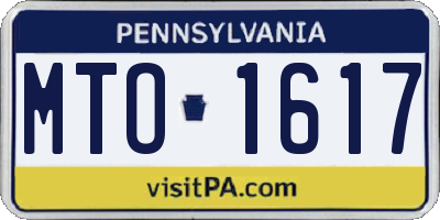 PA license plate MTO1617