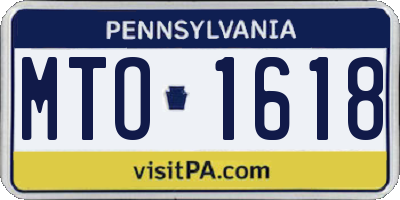 PA license plate MTO1618