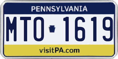 PA license plate MTO1619