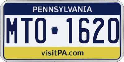 PA license plate MTO1620