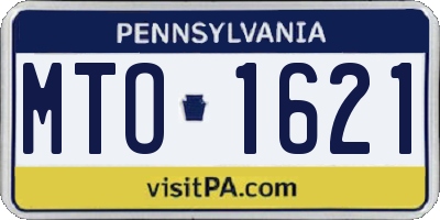 PA license plate MTO1621