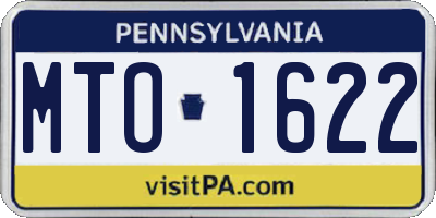 PA license plate MTO1622