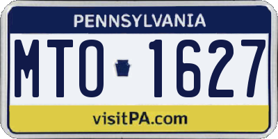 PA license plate MTO1627