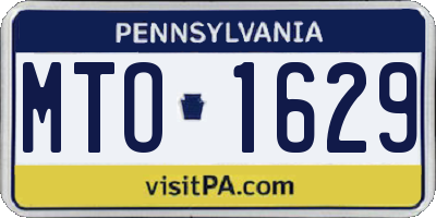 PA license plate MTO1629