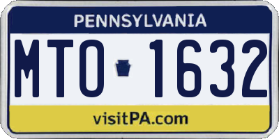 PA license plate MTO1632