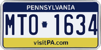 PA license plate MTO1634