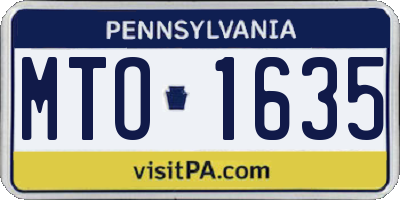 PA license plate MTO1635