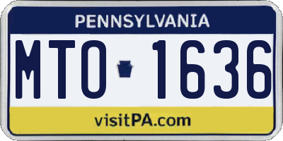 PA license plate MTO1636