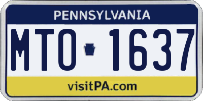 PA license plate MTO1637