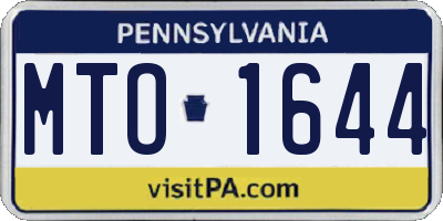 PA license plate MTO1644
