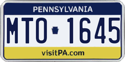 PA license plate MTO1645