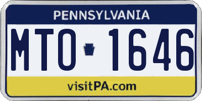 PA license plate MTO1646