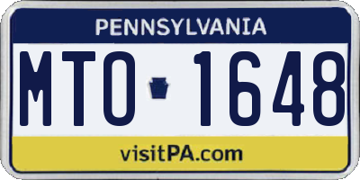 PA license plate MTO1648