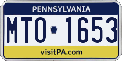 PA license plate MTO1653